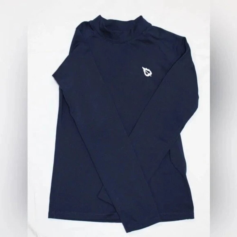 Baleaf Youth Thermal Compression Shirt Base Layer Cold Gear Fleece Navy Small